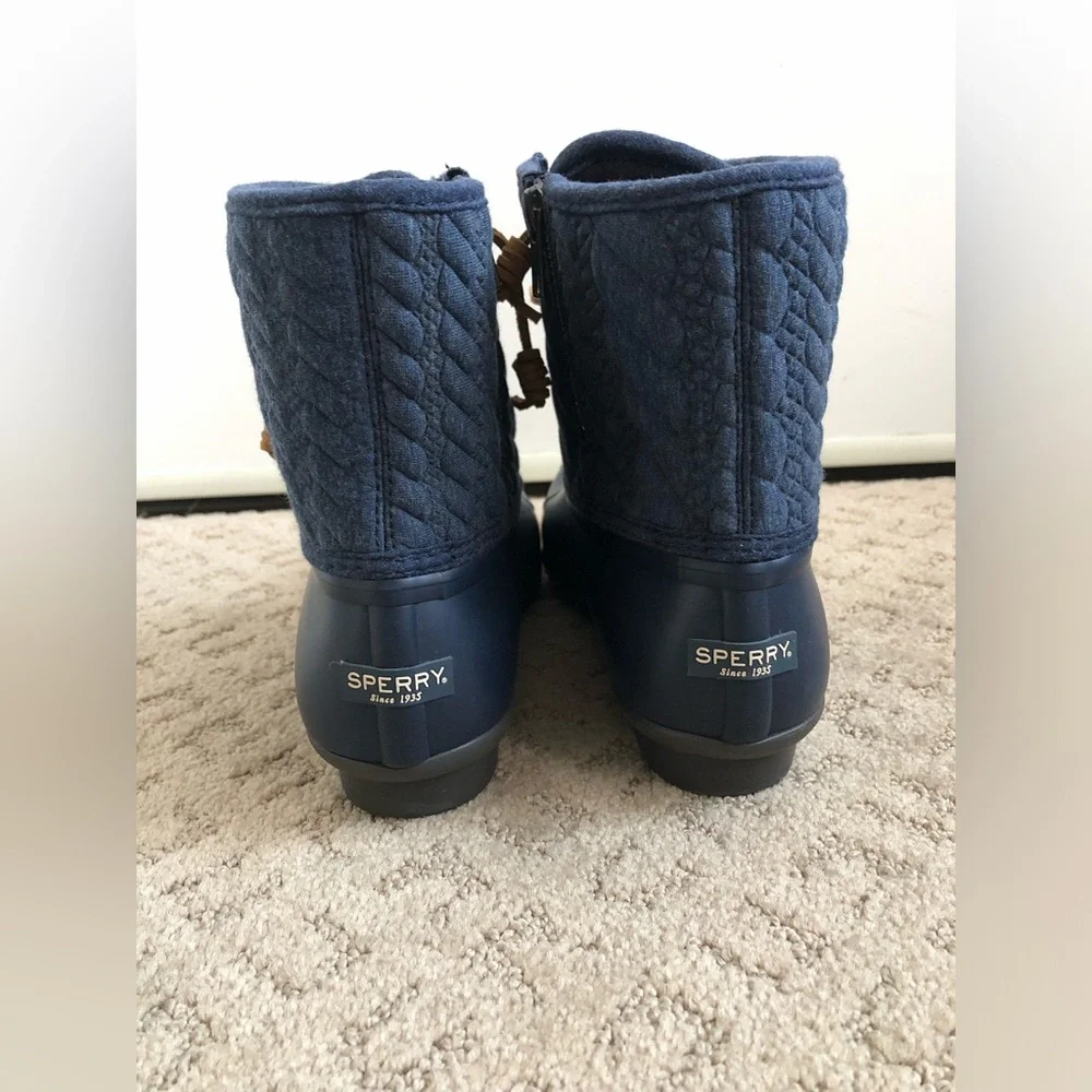 Sperry Saltwater Rope Embossed Duck Boots Size 9 - Picture 5 of 11